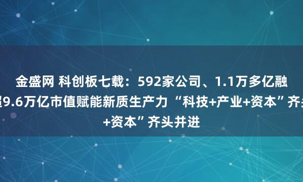 金盛网 科创板七载:592家公司、1.1万多亿融资、超9.6万亿市值赋能新质生产力 “科技+产业+资本”齐头并进
