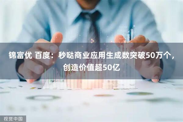 锦富优 百度：秒哒商业应用生成数突破50万个，创造价值超50亿